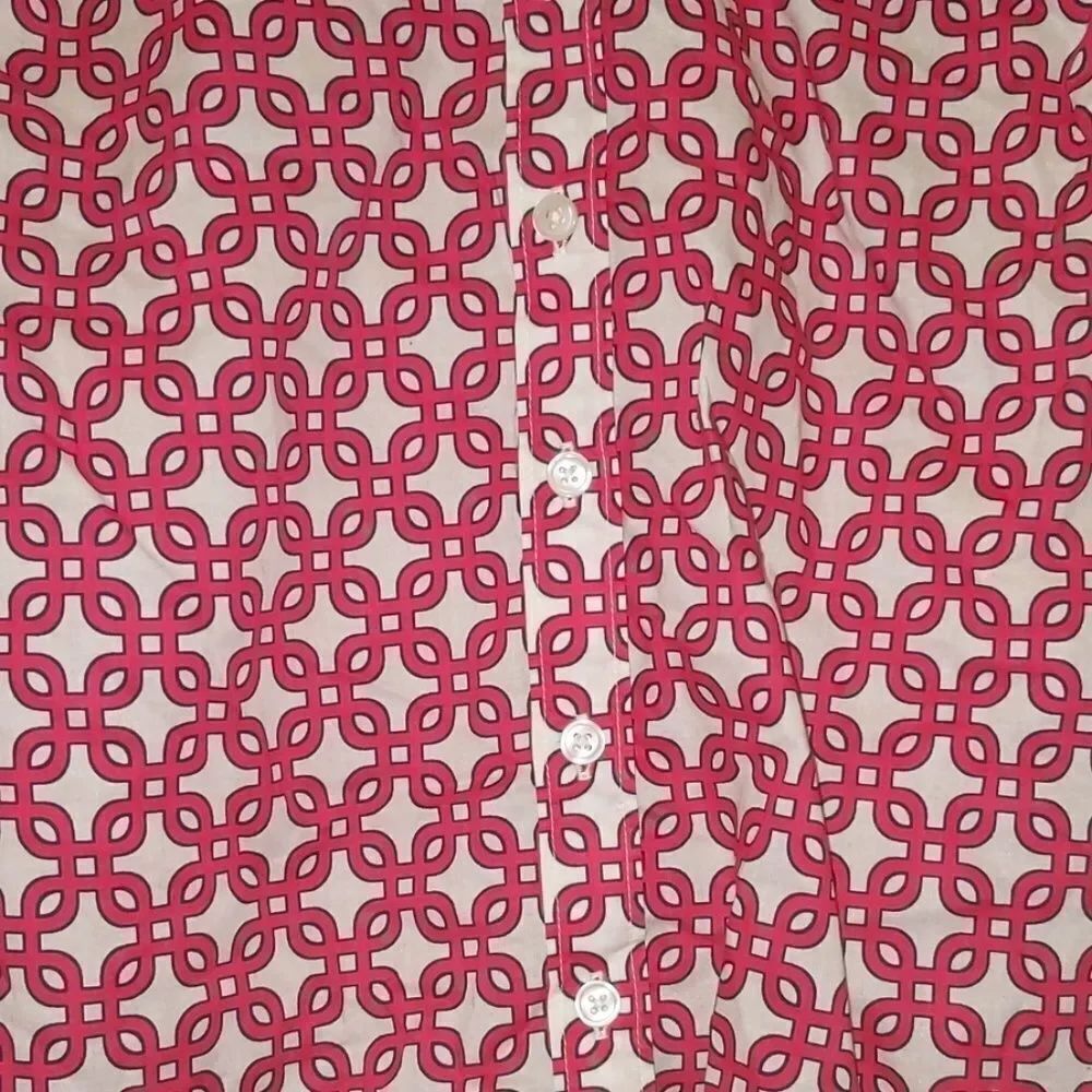 Crown & Ivy hot pink and white shirt Sz PS NWTL - Picture 2 of 5